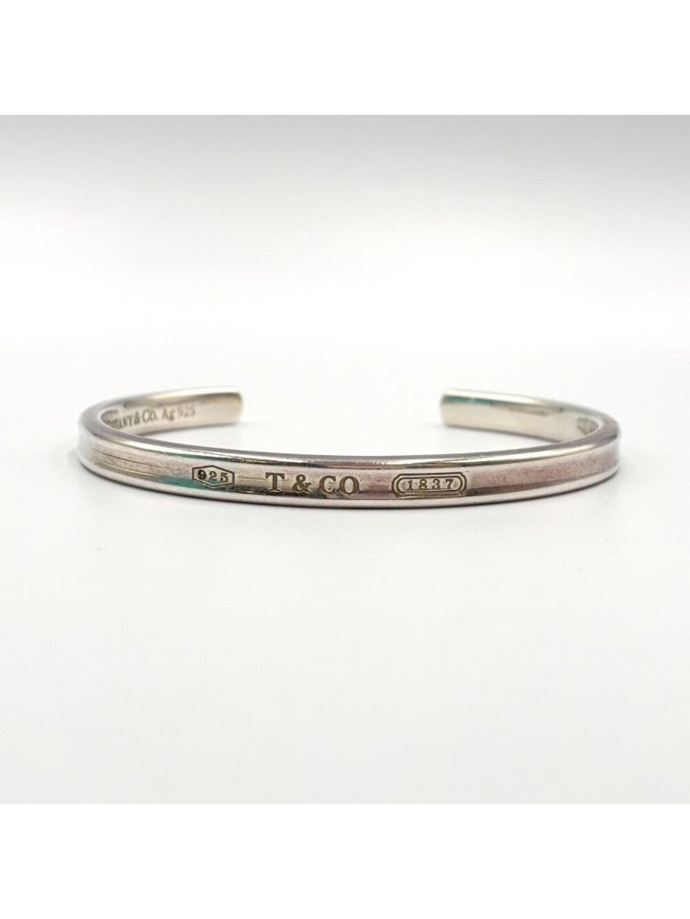 Tiffany & Co 1837 Cuff Silver Narrow Bangle Bracelet
